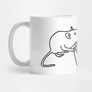 Rat Wants to Know Are You Okay Minimal Outline Mug